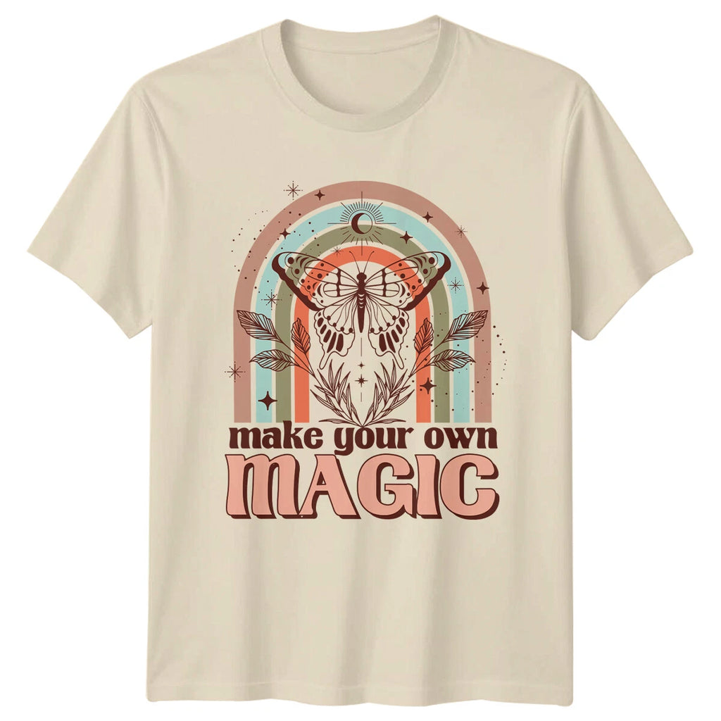 Make Your Own Magic Boho Butterfly Celestial Graphic T-Shirt