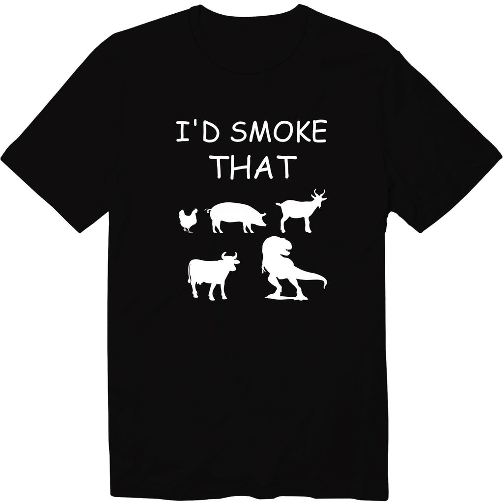 I'd Smoke That Meat Smoking BBQ Barbecue Funny Unisex Crew Neck T-Shirt