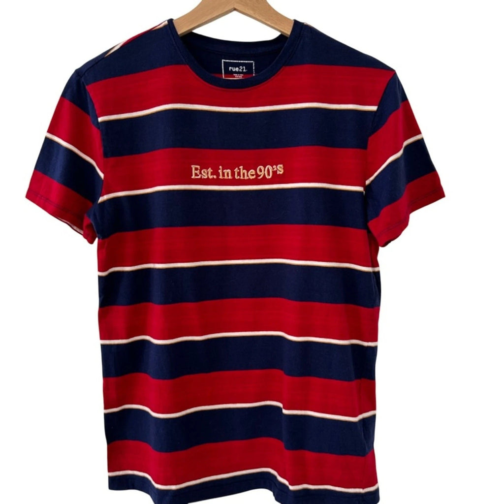 RUE 21 T-Shirt MEN’S SMALL Preppy Street Y2K VINTAGE RETRO EST. IN THE 90’S