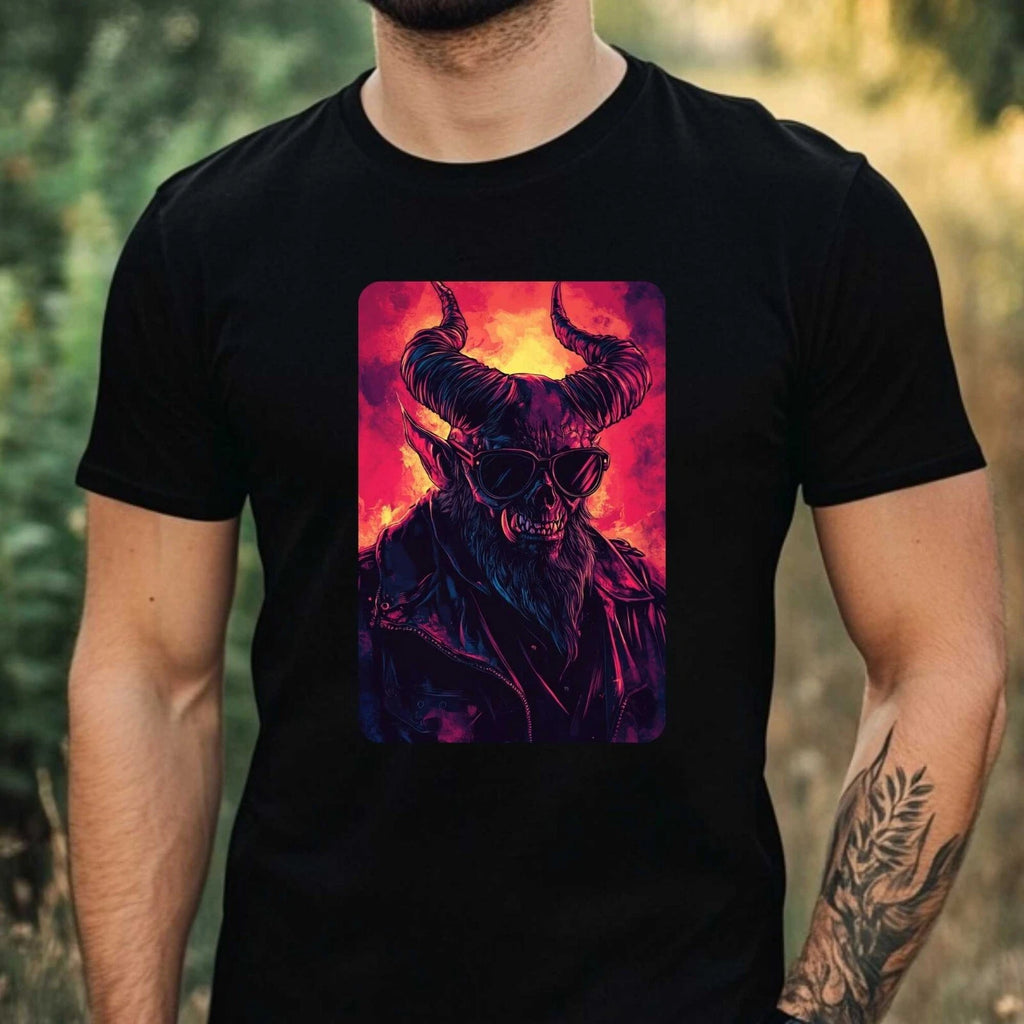 Mens Demon Sunglasses Print Cotton T-Shirt Size XS to 5XL