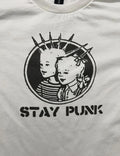 Stay Punk retro white Size Large unisex T-shirt