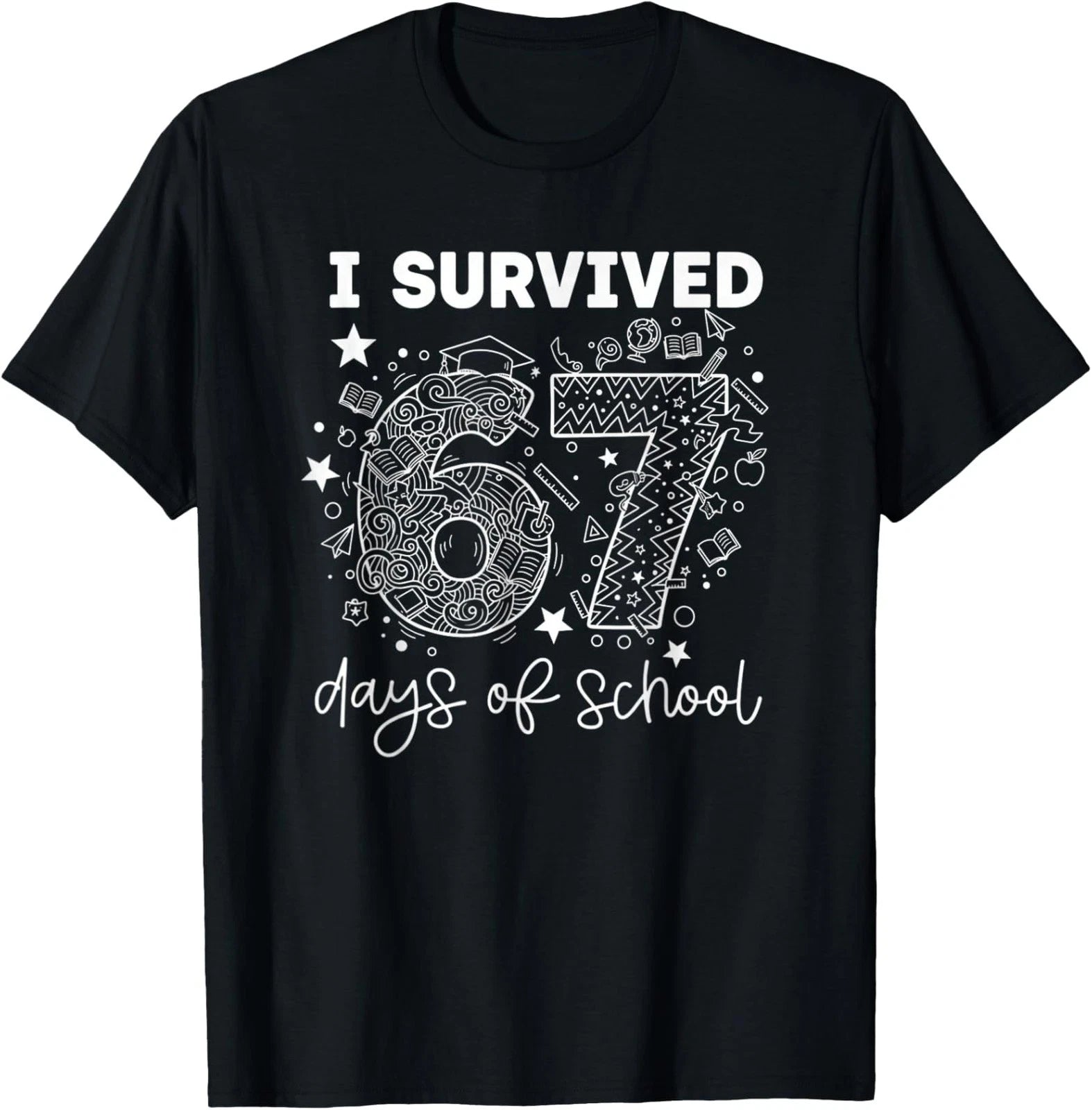 Days of School Funny Six Seven Meme Design Unisex T-Shirt