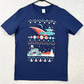 Space Themed 8-Bit Pixel Art Design Blue Large L