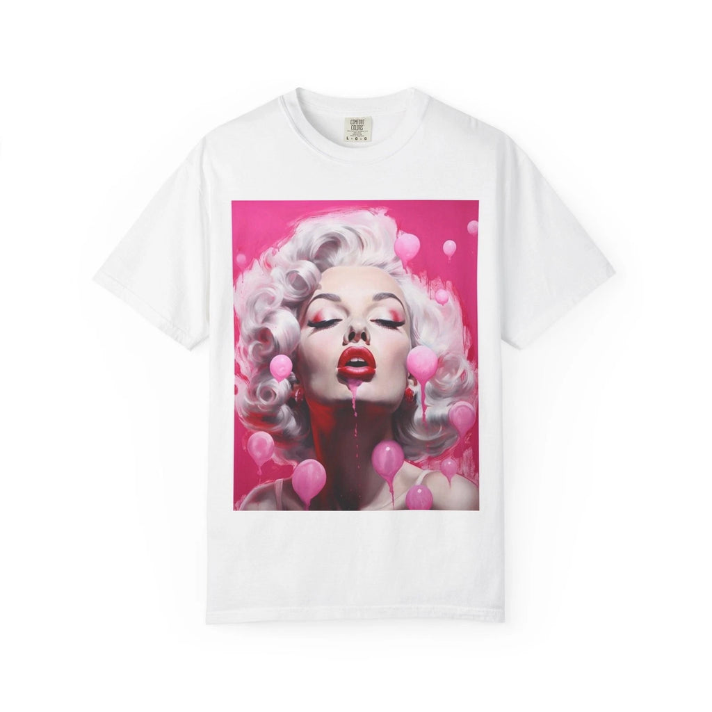 Marilyn Monroe Retro Glam Pop Art, T-Shirt | Pink Hearts, Pin-Up Illustration