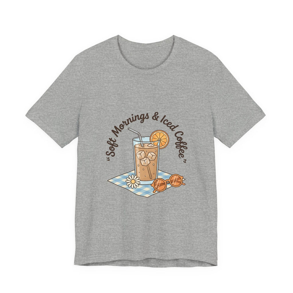 Iced Coffee Mornings Tee | Summer Aesthetic, hand-drawn coastal vibes