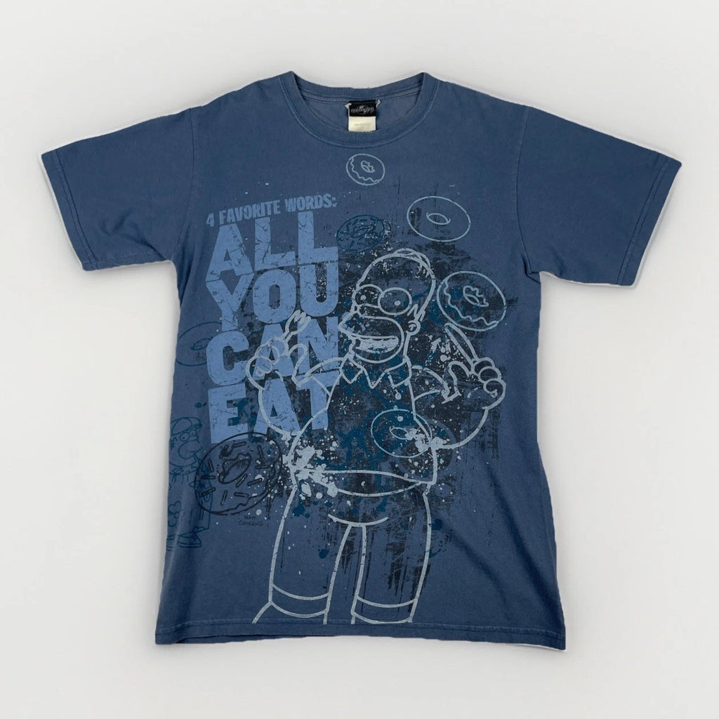 Y2K 2010 The Simpsons Homer Blue All You Can Eat Universal Studios T-Shirt Sz S