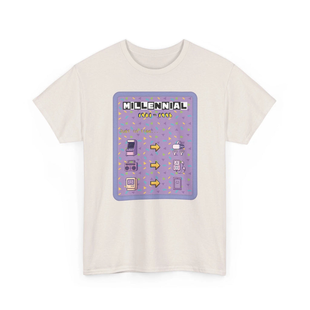Millennial Tech Evolution Retro Tee - Purple Backdrop