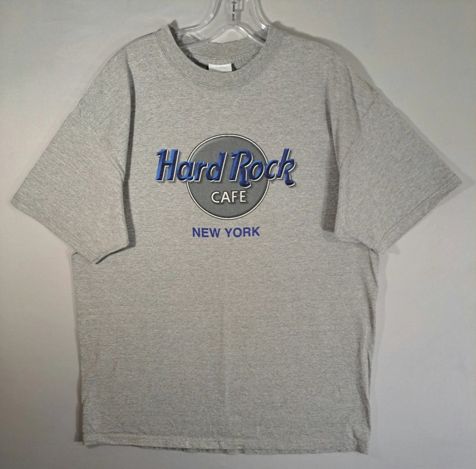 Vintage Y2K Hard Rock New York Graphic T-Shirt Short Sleeve Size XL Gray
