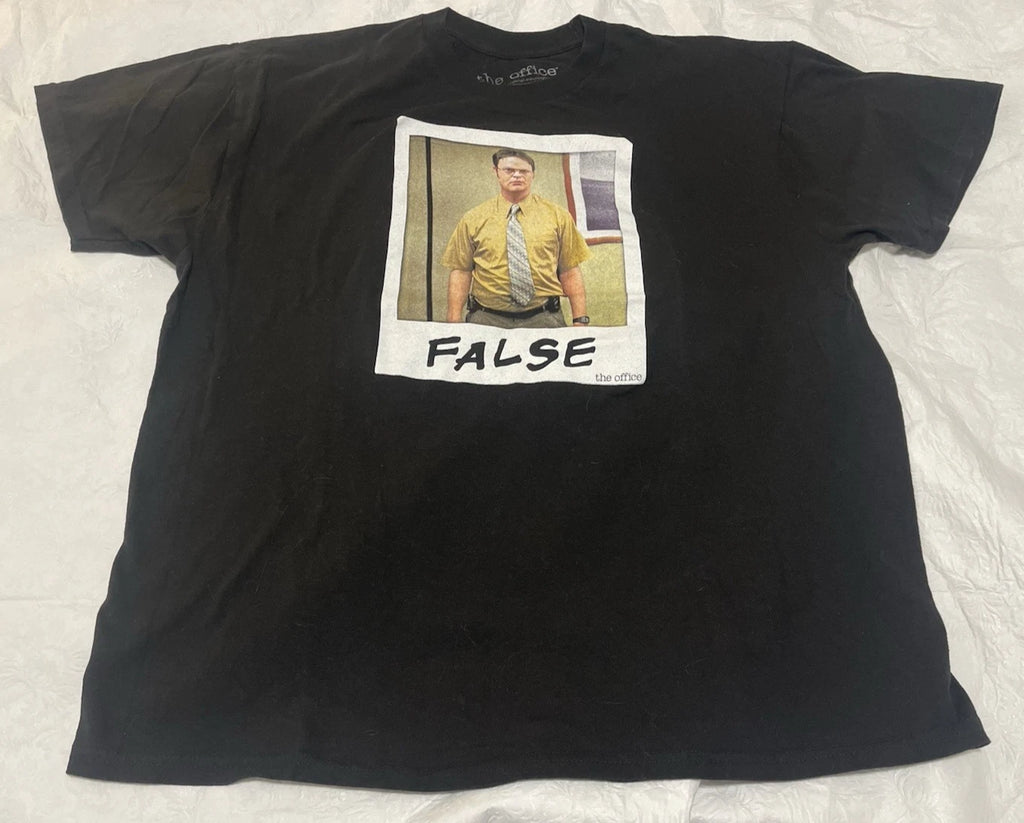 The Office Dwight Schrute Men's 2XL False T-Shirt Black Ex Con