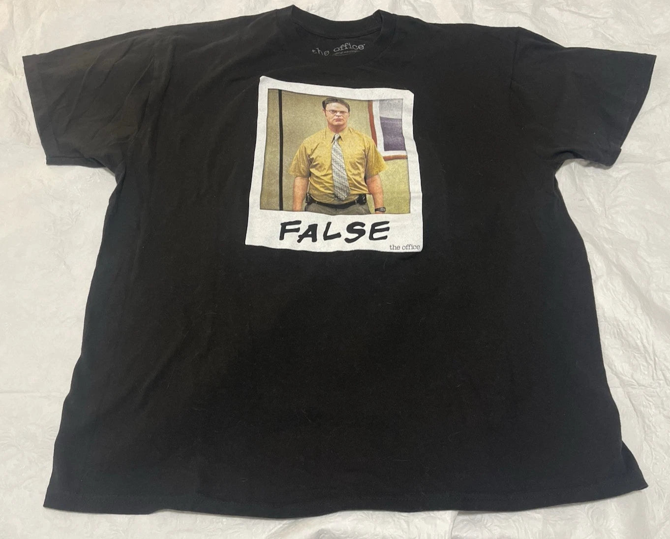 The Office Dwight Schrute Men's 2XL False T-Shirt Black Ex Con