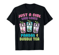 Boba Tea Kawaii Anime Shirt Girl Who Loves Pandas Bubble Tea T-Shirt