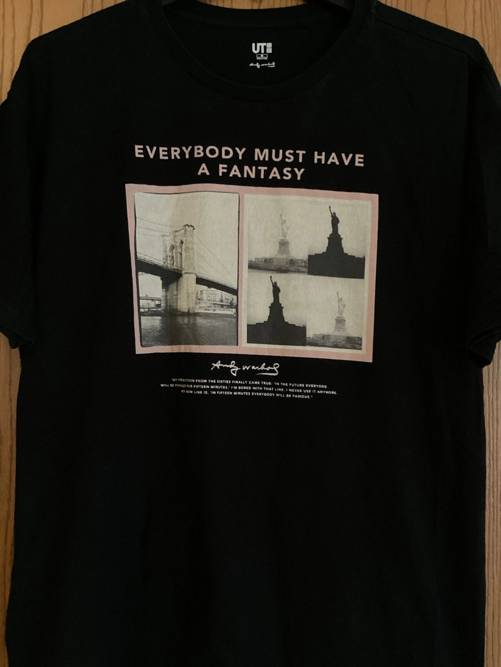 Andy Warhol - “Everybody Must Have A Fantasy” - Black Shirt/Side Split Tee/M