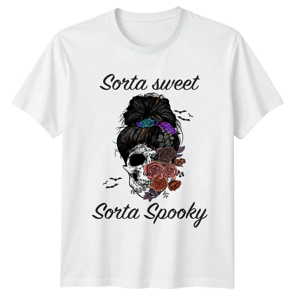 Sorta Sweet Sorta Spooky Womens T-Shirt Gothic Floral For Her