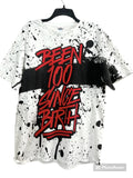 Vtg Y2K Been 100 Since Birth T-Shirt XL All Over Print Paint Splatter Delta Pro