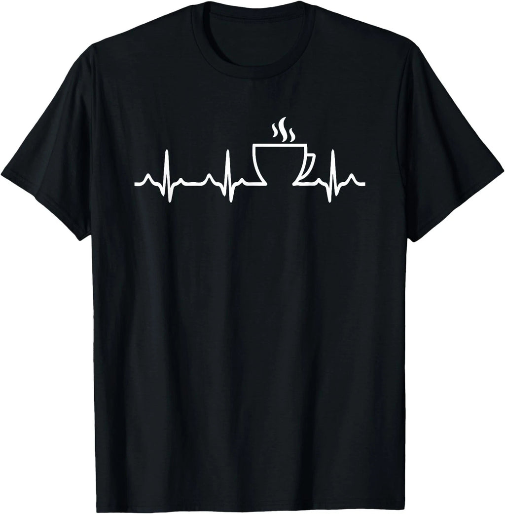 Coffee Heartbeat Love Design - Tea or Coffee Lover T-Shirt