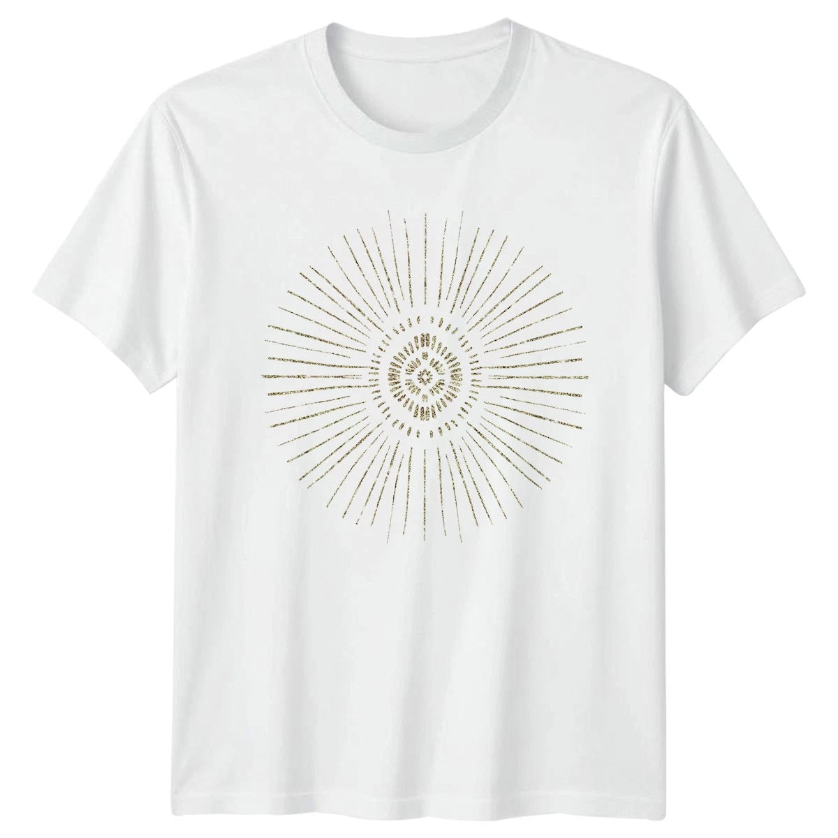 Distressed Gold Sunburst Abstract Minimalist T-Shirt Boho Christmas Gift