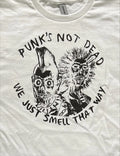 Punks Not Dead funny retro white Size XL unisex T-shirt
