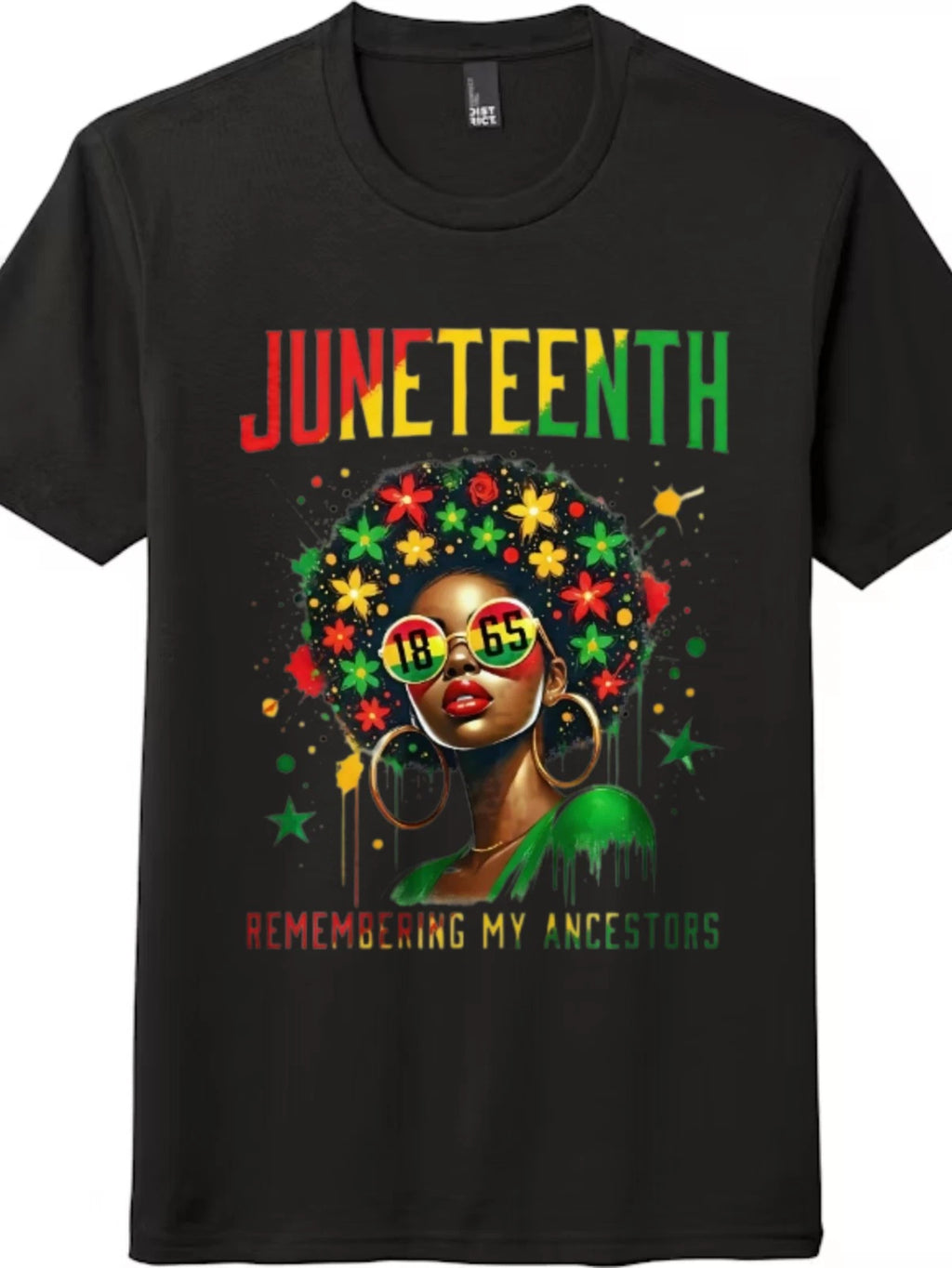 Juneteenth Remembering My Ancestors 1865 Afro Woman T-Shirt