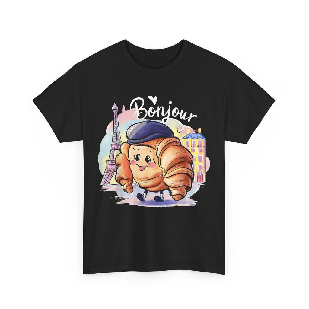 Croissant French Shirt, Cute Bonjour Croissant Kawaii Shirt