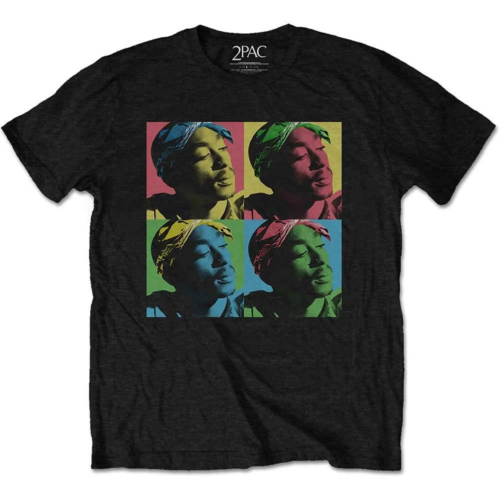 Men's Tupac Pop Art Slim Fit T-shirt X-Large Black