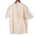 Mens Linen for T Shirts Short Sleeve Casual Beach Hippie Lightweight Loose T