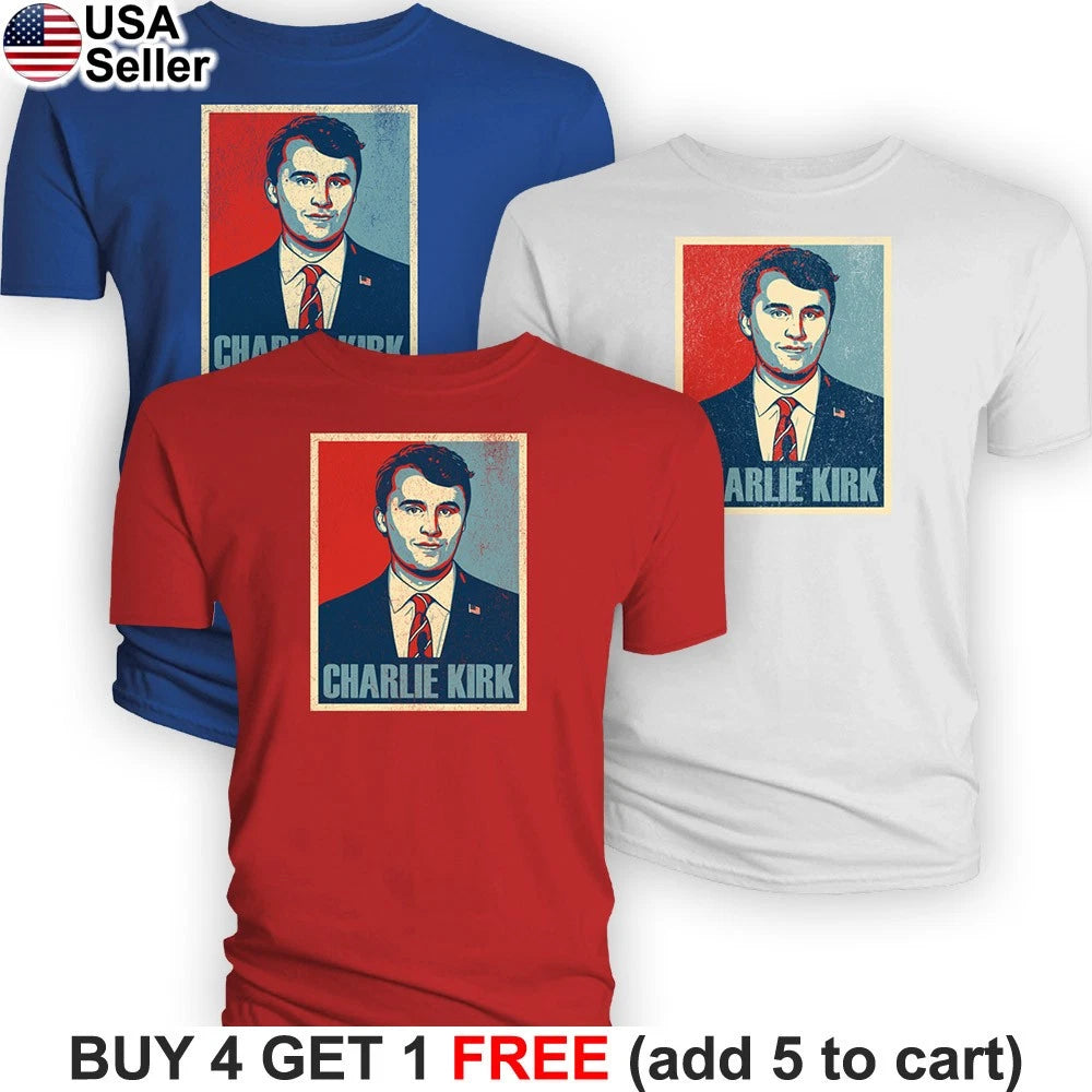 Charlie Kirk T-Shirt Pop Art Style Patriotic Freedom Patriot Political BCC01