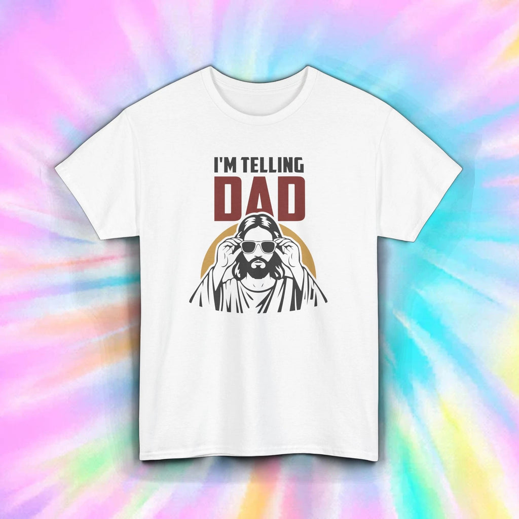 I’m Telling Dad Shirt Funny Jesus Christ Sunglasses Christian Joke Tee S-5XL