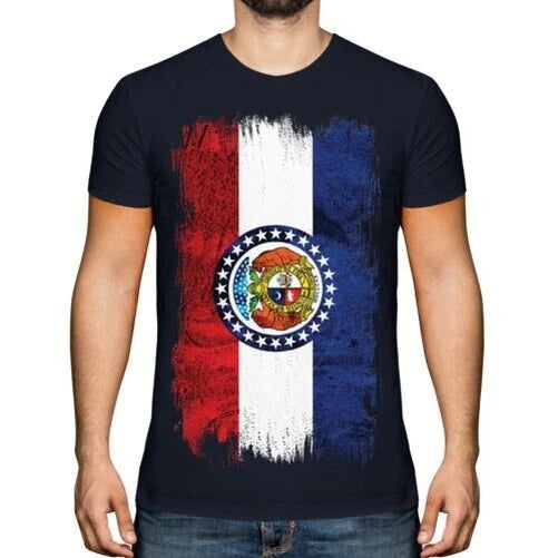 Missouri State Flag Grunge Mens T-Shirt Missourian Shirt Jersey Gift