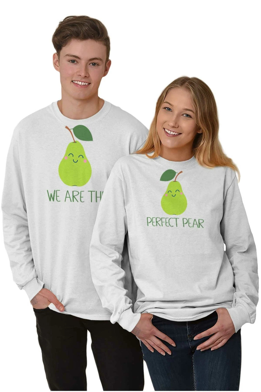 Fruit Humor Cute Funny Pun His Hers Couples Long Sleeve Tshirt for Men or Women