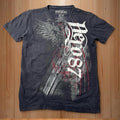 Vintage Y2k Skater 90s Aeropostale grunge wings gothic black t-shirt