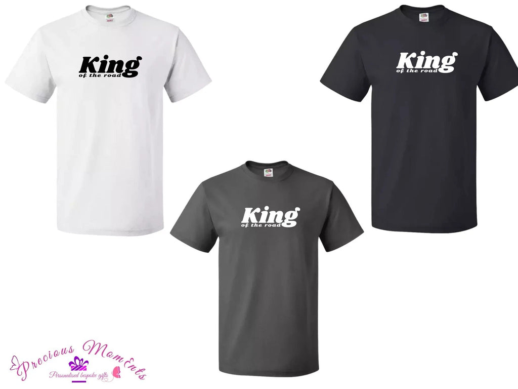 Men's KING OF THE ROAD Drivers Truck T-shirt 100% Cotton Perfect Gift Novelty