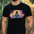 Mens Meditating Astronaut Motif Cotton T-Shirt Size XS to 5XL