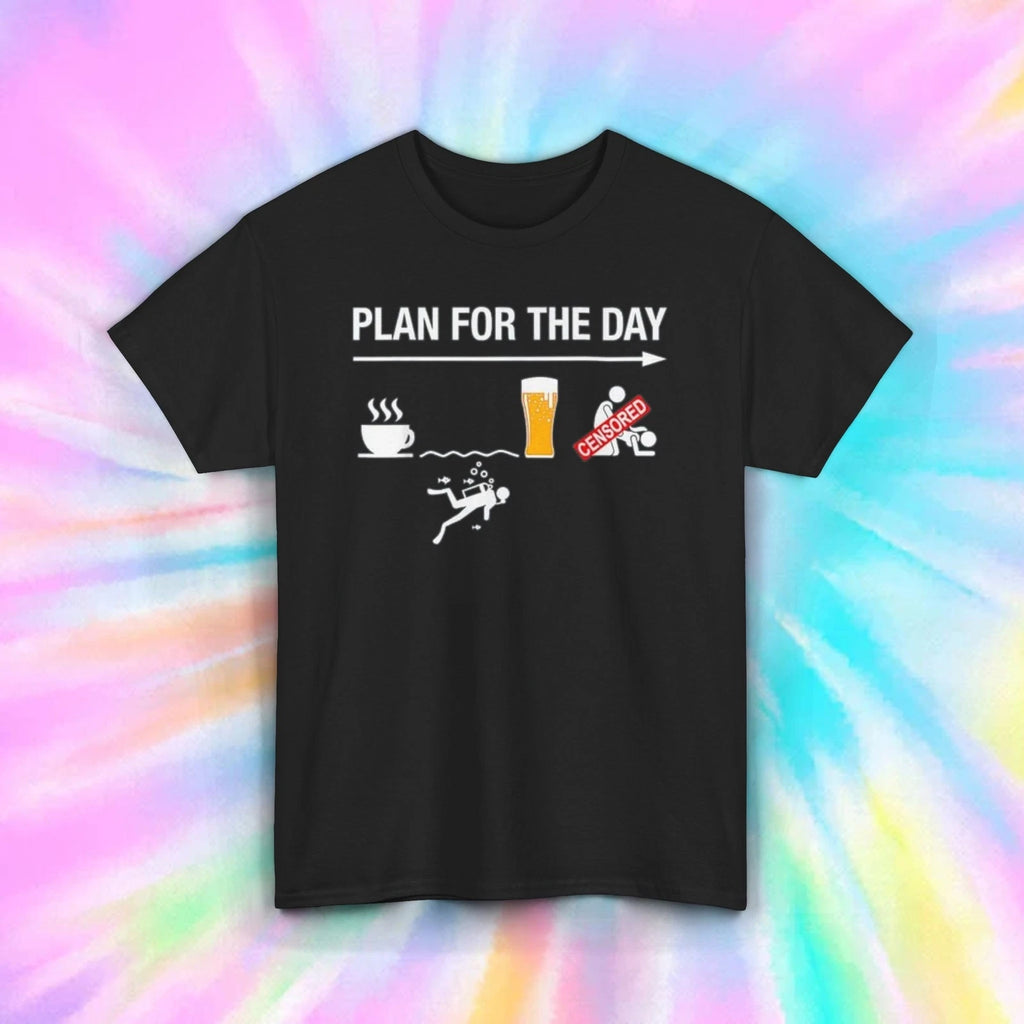 Plan for the Day T-Shirt | Funny Swim Beer Coffee Graphic Tee | Beach Life