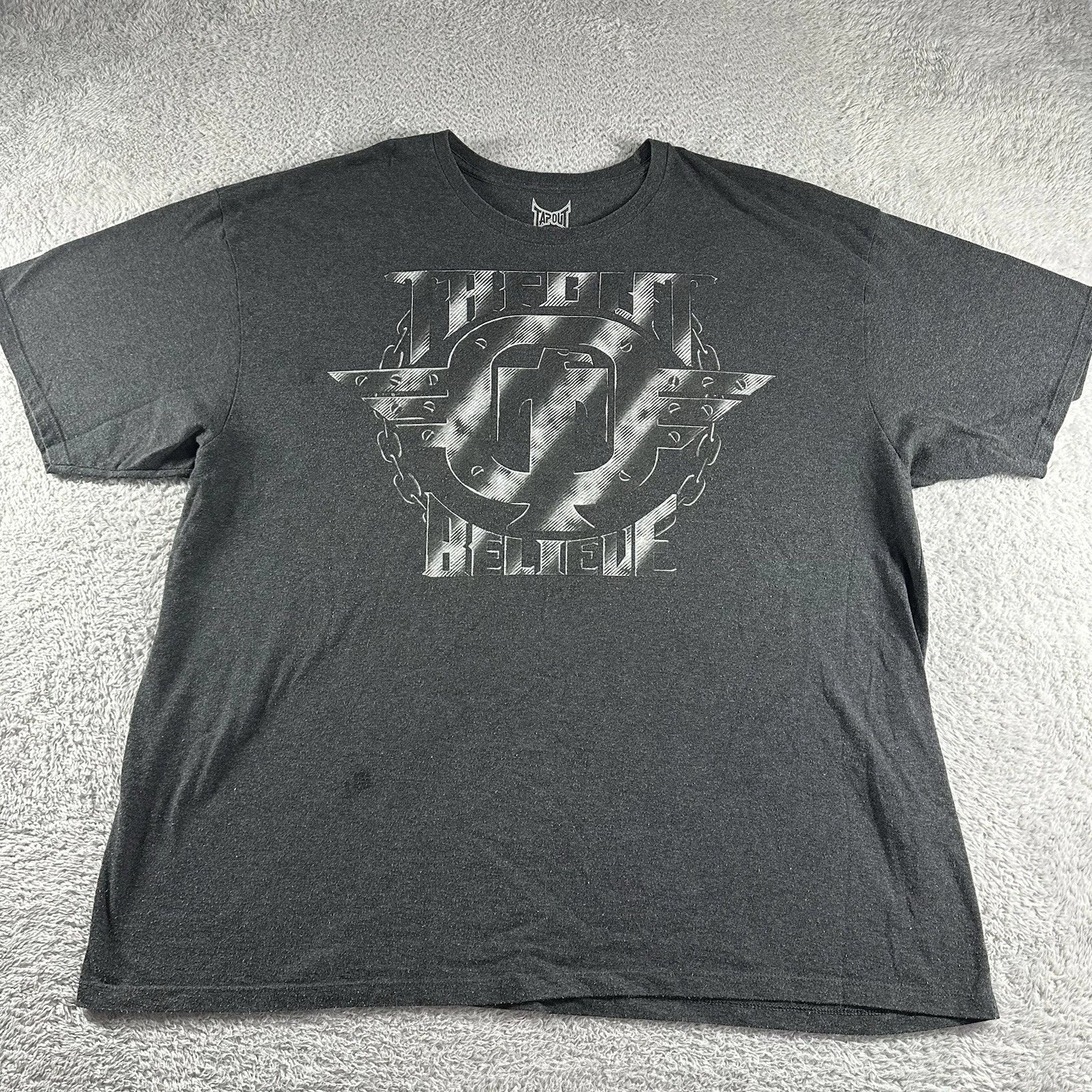 Tapout Shirt Mens 4XB Big Tall Dark Gray MMA Fighting Streetwear Y2K Eagle