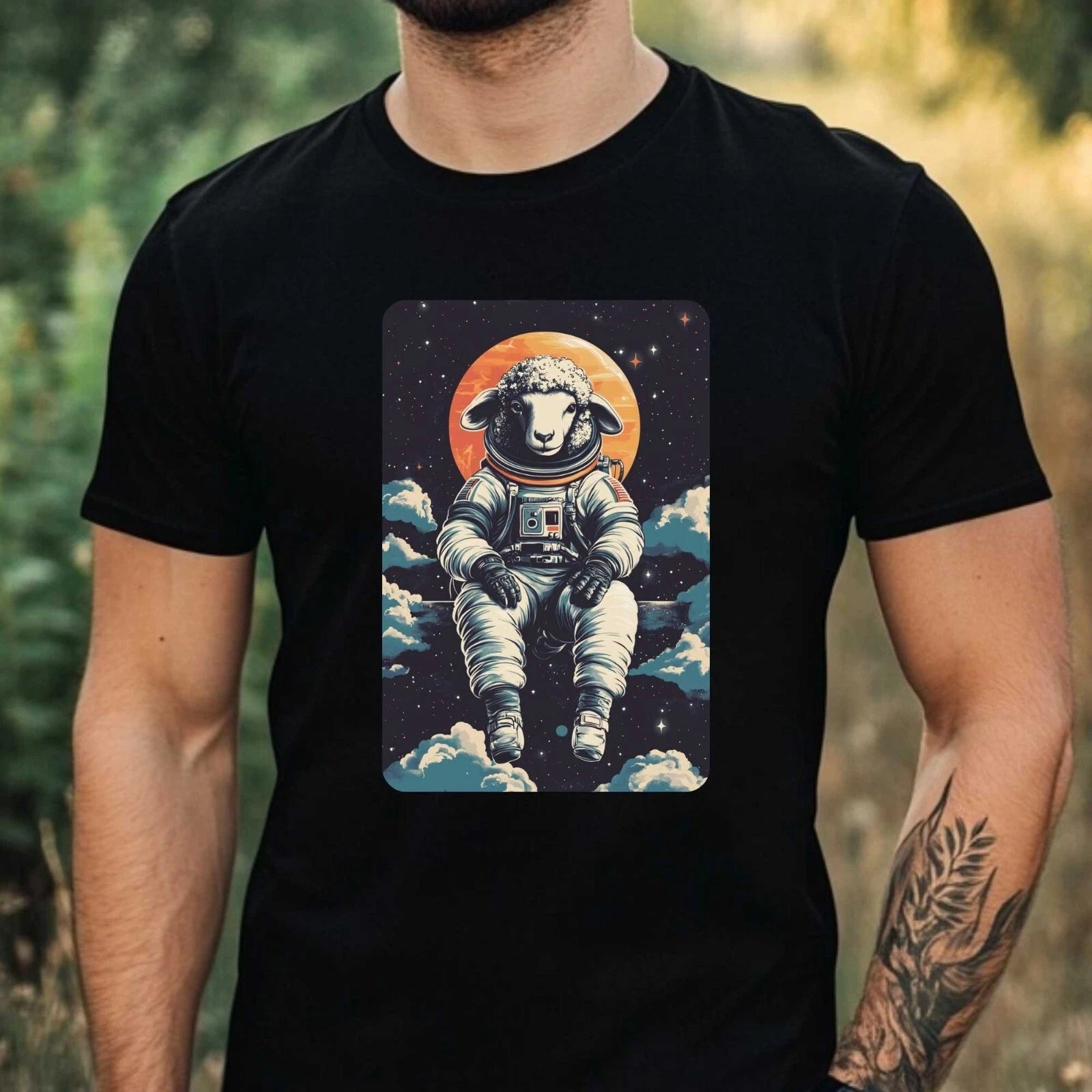 Mens Sharp Astronaut Print Cotton T-Shirt Size XS to 5XL