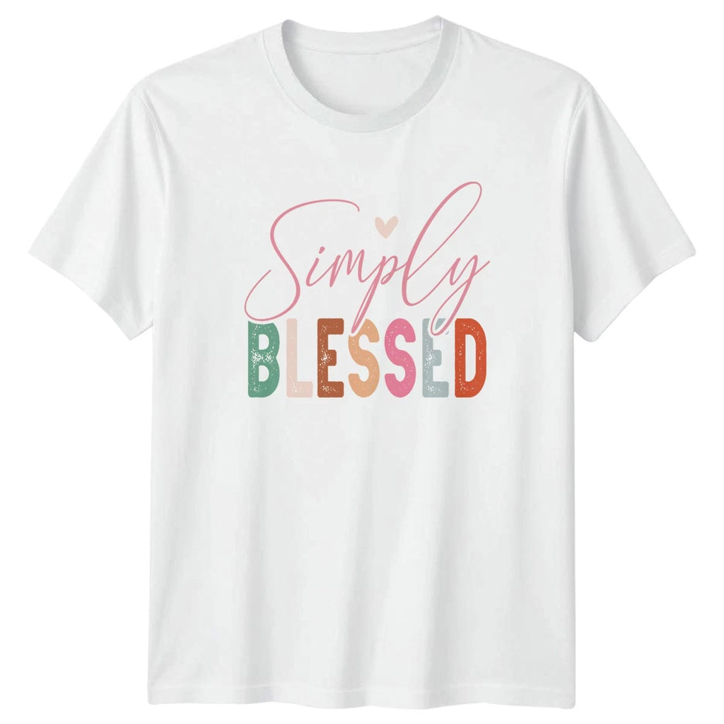 Simply Blessed Womens T-Shirt Boho Inspirational Lifestyle Mothers Day Gift
