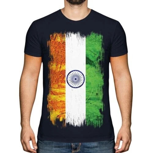 INDIA GRUNGE FLAG MENS T-SHIRT TEE TOP BHARÔT BH?RATA BH?RAT INDIY? INDIAN