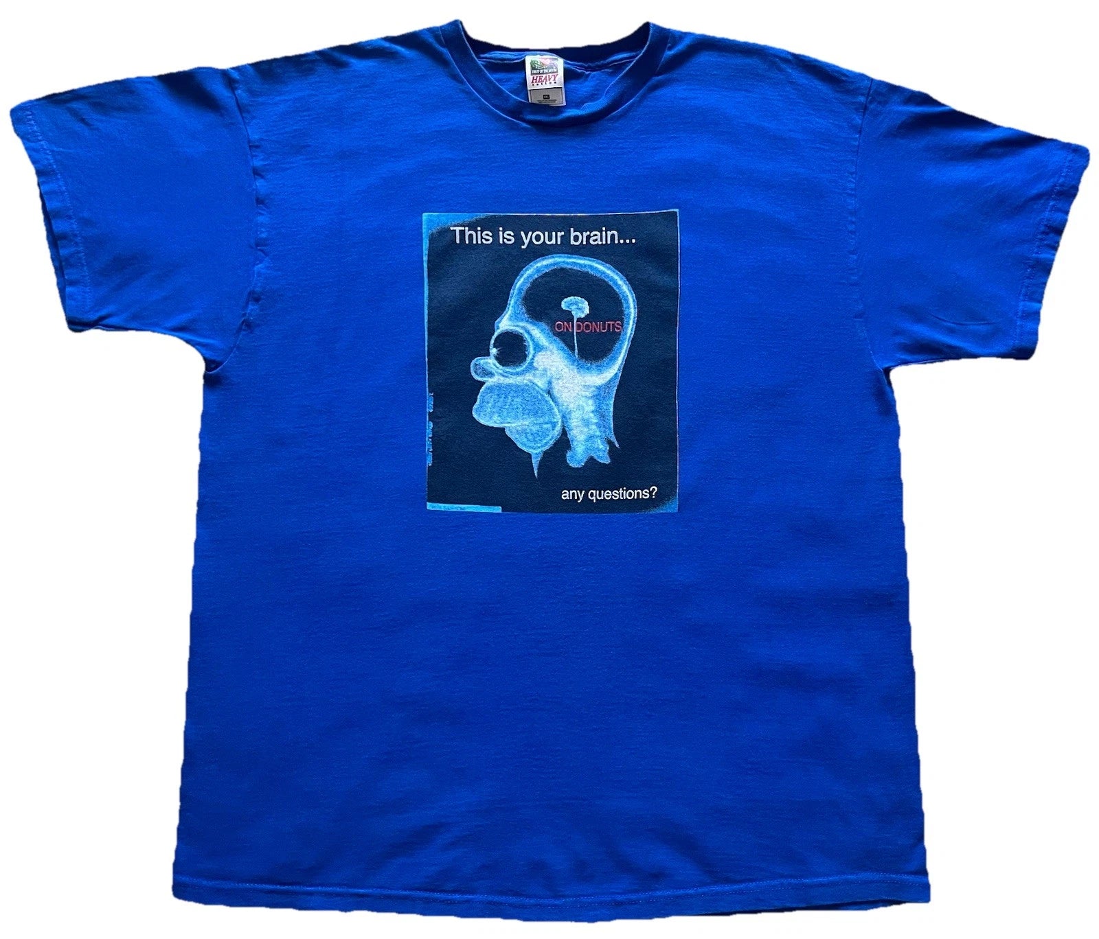 Vintage 2000s The Simpsons Humor T-Shirt Blue Size 2XL Baggy Oversized Y2K