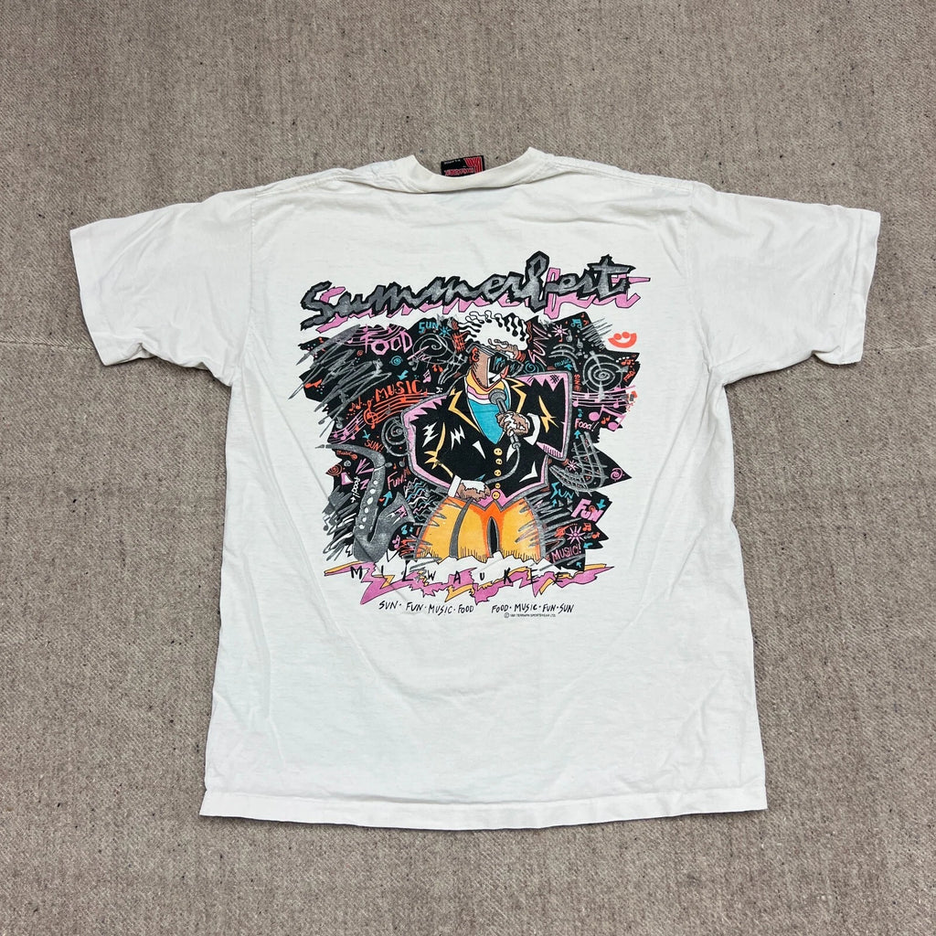 Vintager Summerfest Shirt Mens XL White 1990s Holubek Milwaukee