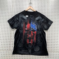 Vintage Y2k Buffalo Outdoors Aop Shirt Mens L Black All Over Print Skull