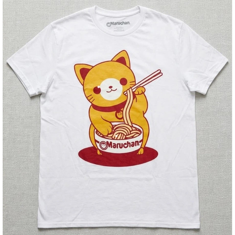 NWT Maruchan Ramen Cat Graphic T-Shirt White - Size Large