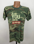 Vintage Camo Shirt Mens Medium Camouflage Ringer Tee Drug Free T-shirt 90s Y2K