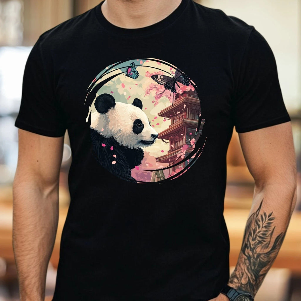Mens Butterfly and Panda Cotton T-Shirt Size XS to 5XL