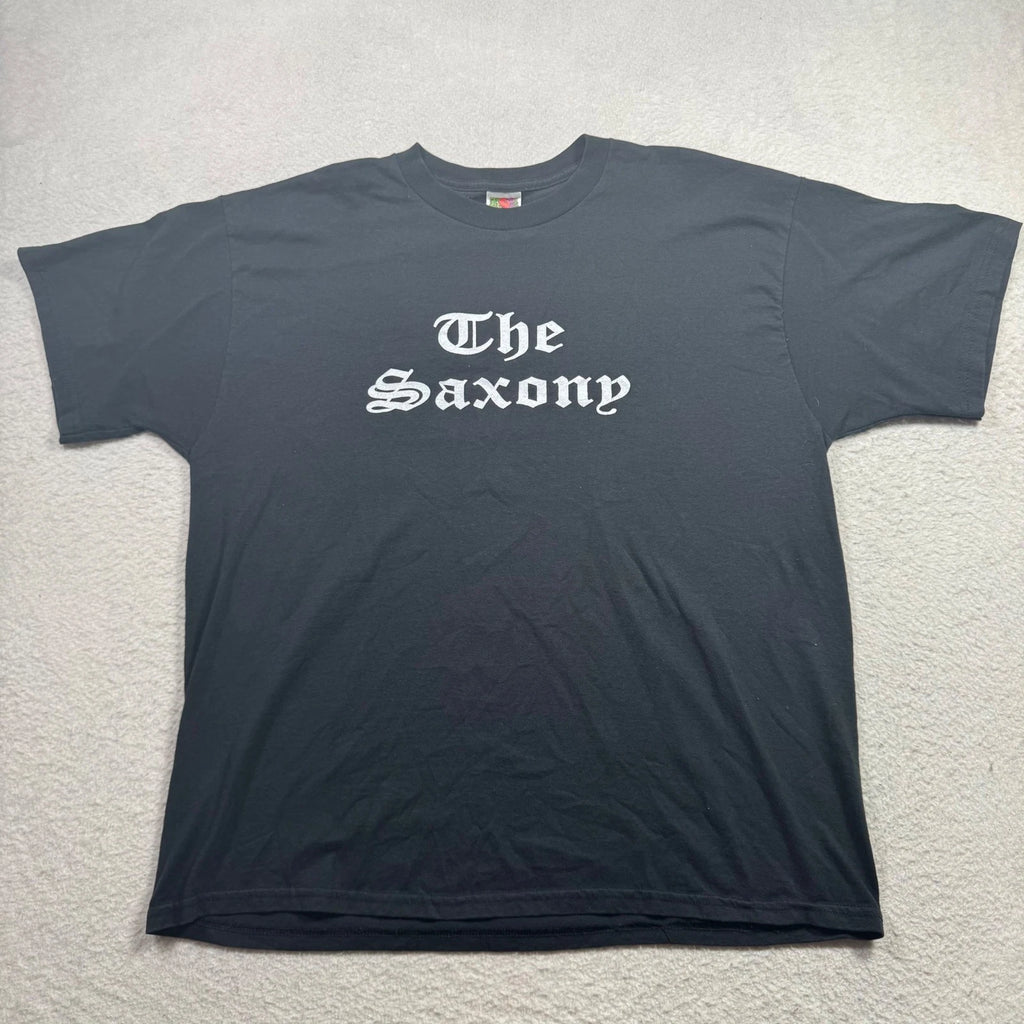 Fruit of the Loom T-Shirt Mens XL Black 2001 Saxony Jam Fest Graphic Vintage Y2K