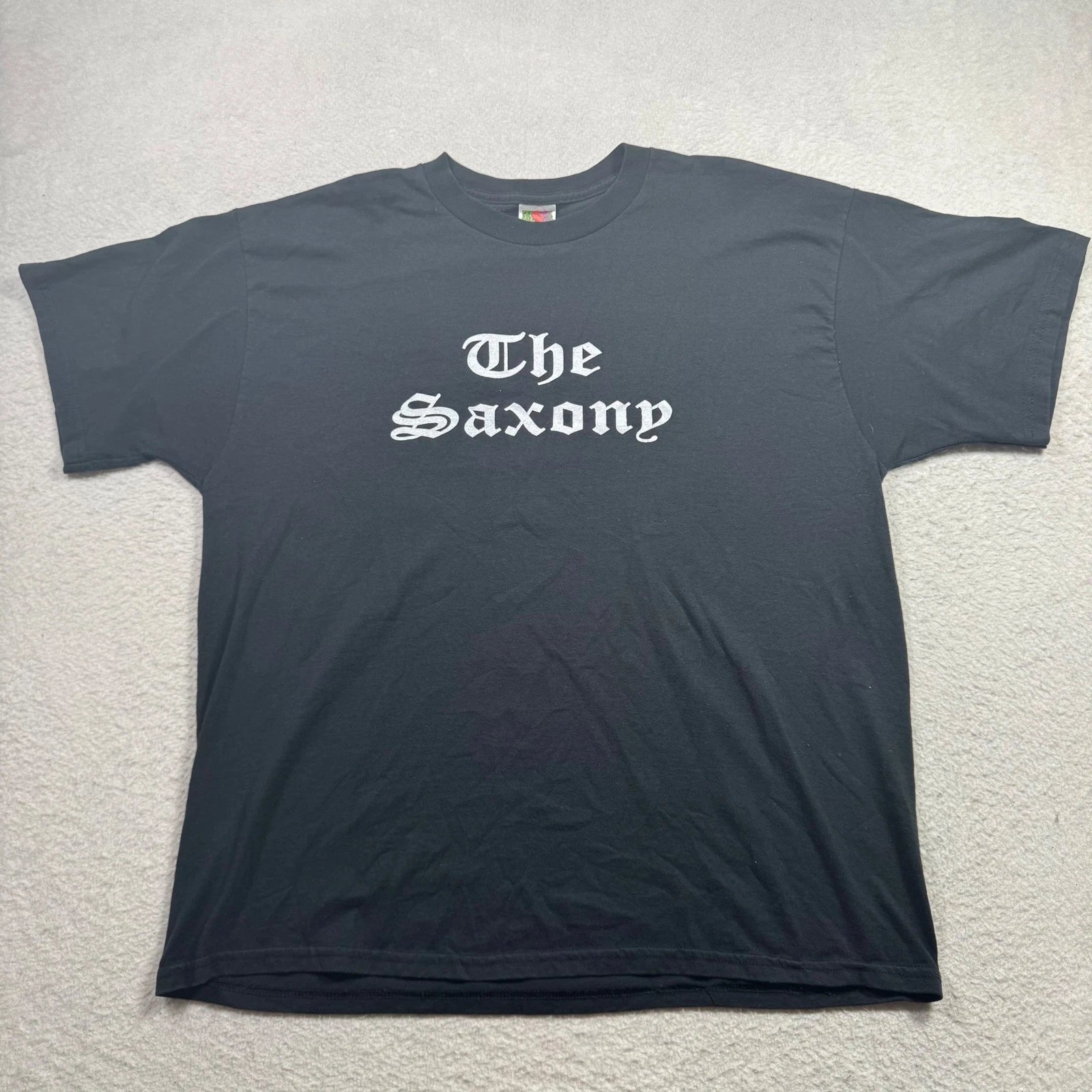 Fruit of the Loom T-Shirt Mens XL Black 2001 Saxony Jam Fest Graphic Vintage Y2K