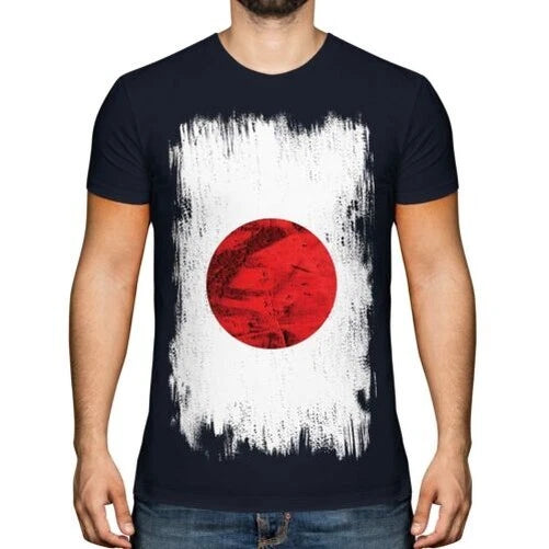 Japan Grunge Flagge Herren T-Shirt Nihon Japanisch Nippon Shirt Fußball