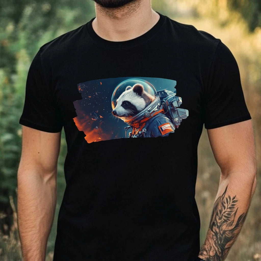 Badger Astronaut Print Cotton Mens T-Shirt Size XS to 5XL