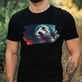 Badger Astronaut Print Cotton Mens T-Shirt Size XS to 5XL