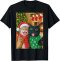 Funny Meme Cat Taking A Selfie Christmas Xmas Lights Unisex T-Shirt