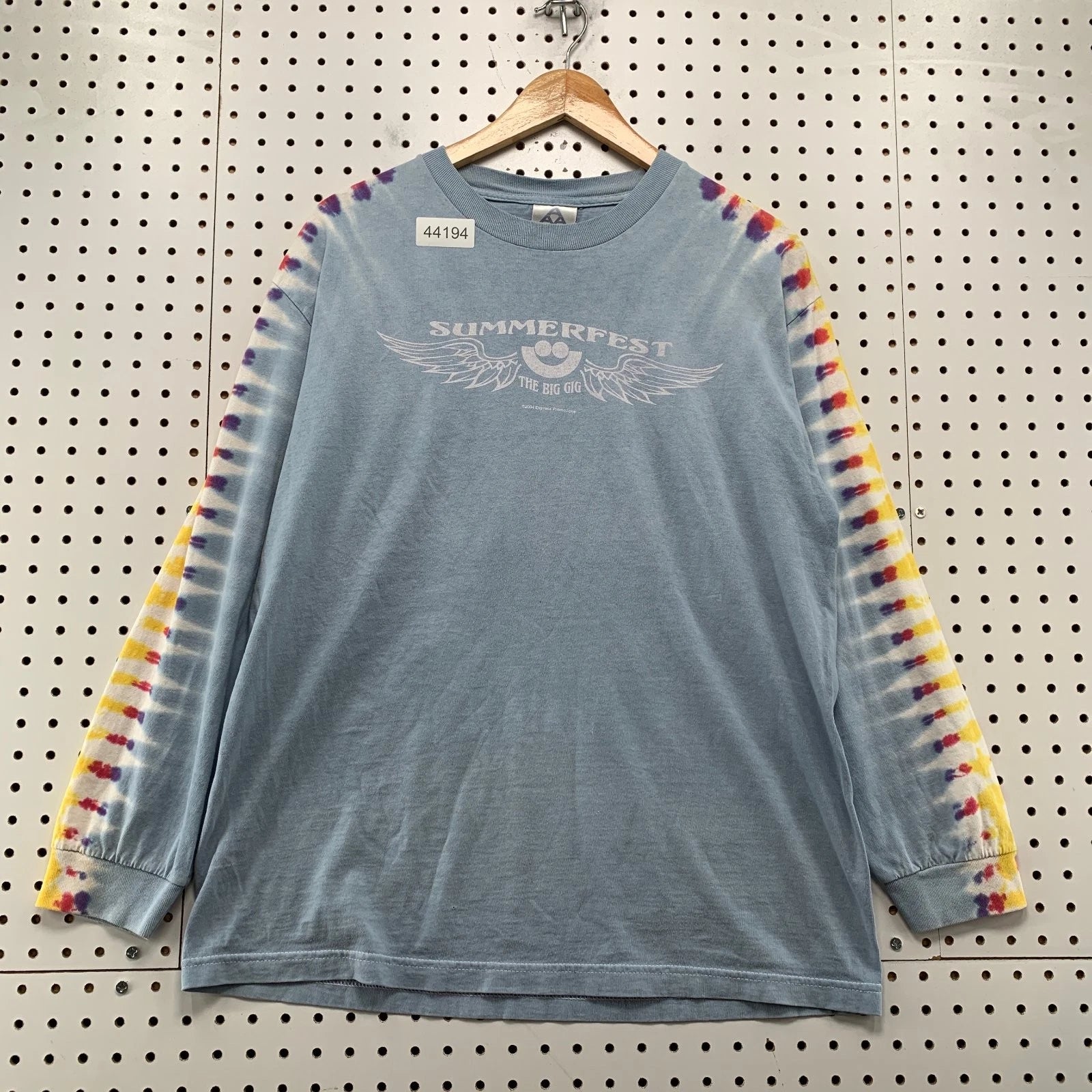 Vintage Summer Fest The Big Gig Shirt Mens Large Blue Tie Dye Sleeves